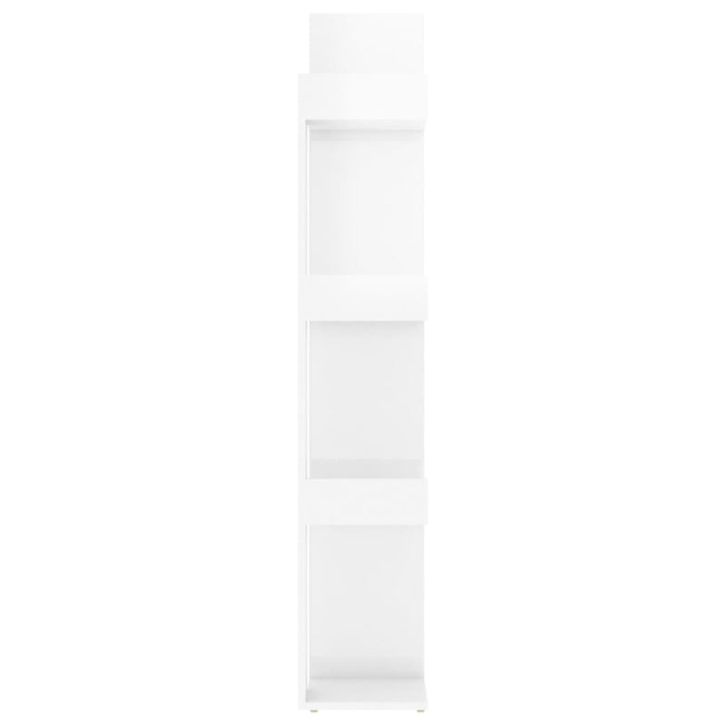 Kirjahylly korkeakiilto valkoinen 86x25,5x140 cm lastulevy