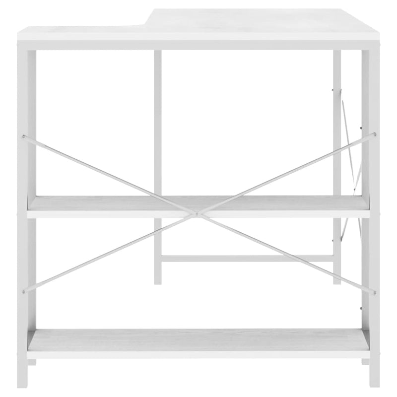 Tietokonepöytä valkoinen 110x72x70 cm lastulevy Kirjoituspöydät
