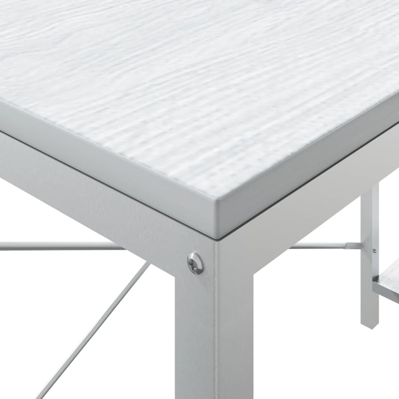 Tietokonepöytä valkoinen 110x72x70 cm lastulevy Kirjoituspöydät