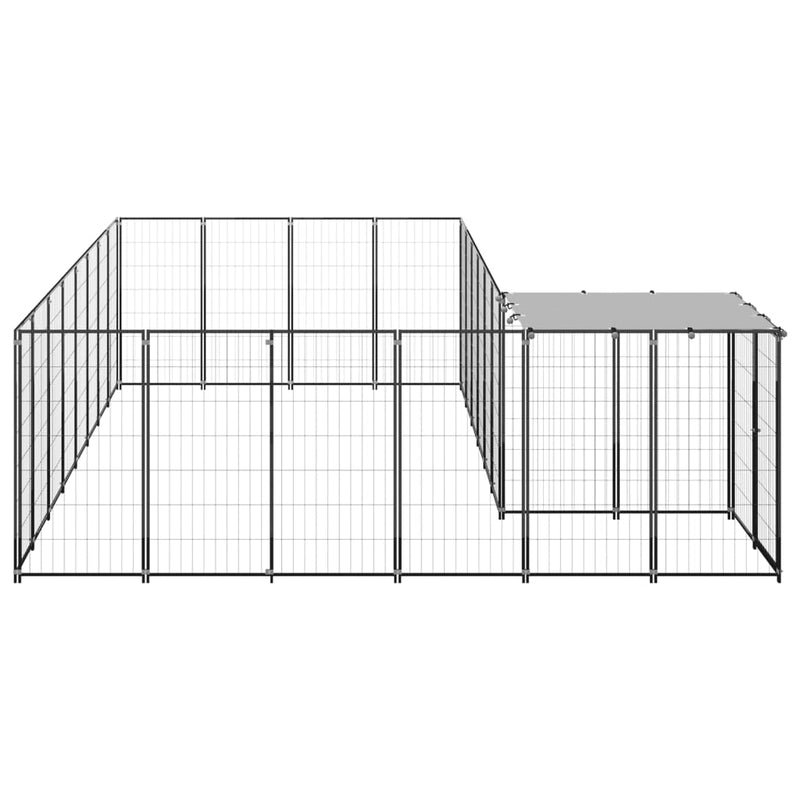 Koiranhäkki musta 10,89 m² teräs - KIWAHome.com