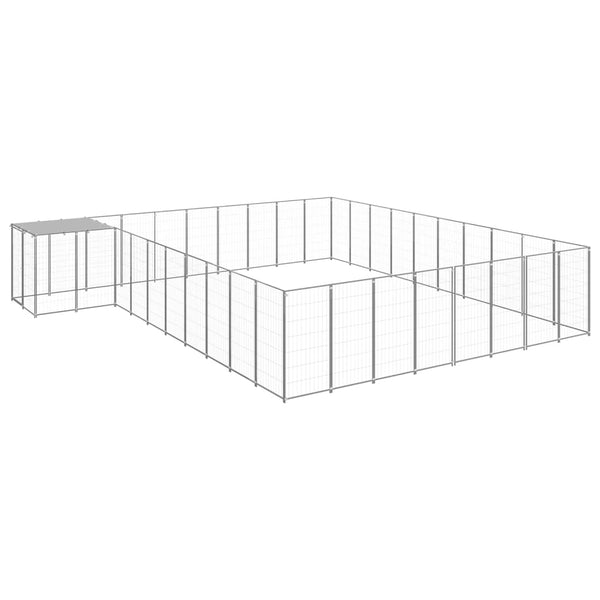 Koiranhäkki hopea 25,41 m² teräs Koiranhäkit & aitaukset