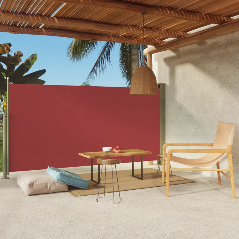 Sisäänvedettävä terassin sivumarkiisi 160x300 cm punainen Päivän- & aurinkovarjot