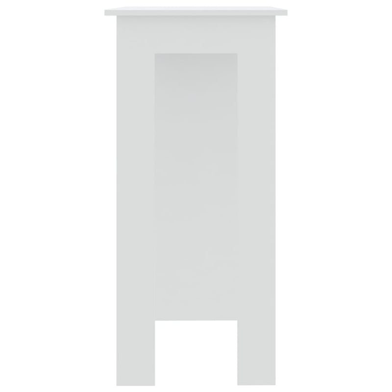 Baaripöytä hyllyllä valkoinen 102x50x103,5 cm lastulevy
