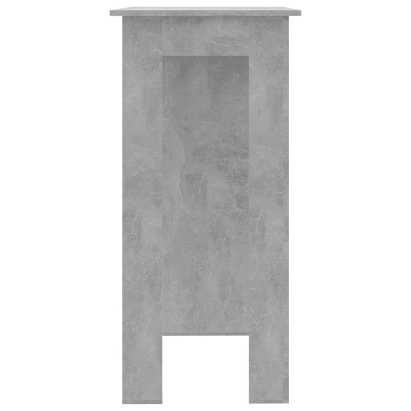 Baaripöytä hyllyllä betoninharmaa 102x50x103,5 cm lastulevy