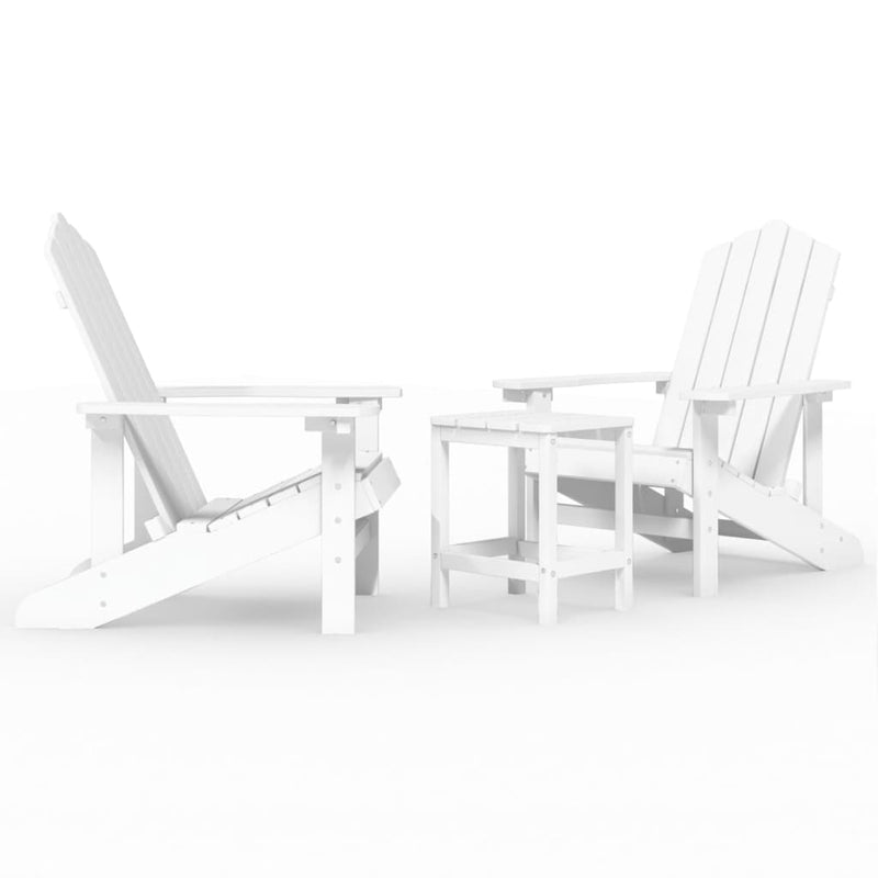 Adirondack puutarhatuolit pöydällä HDPE valkoinen - KIWAHome.com