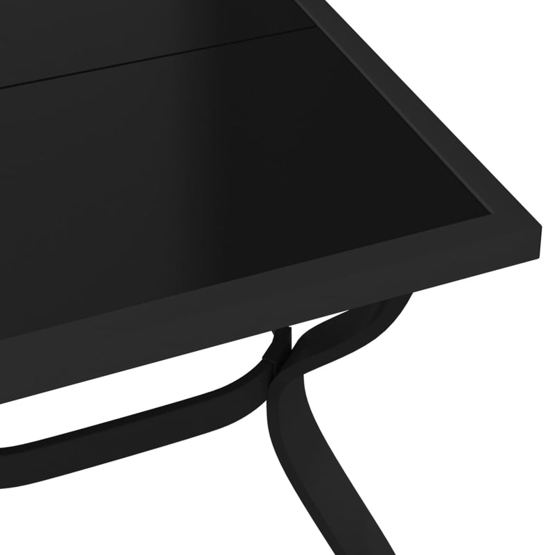 Puutarhapöytä musta 180x80x70 cm teräs ja lasi - KIWAHome.com