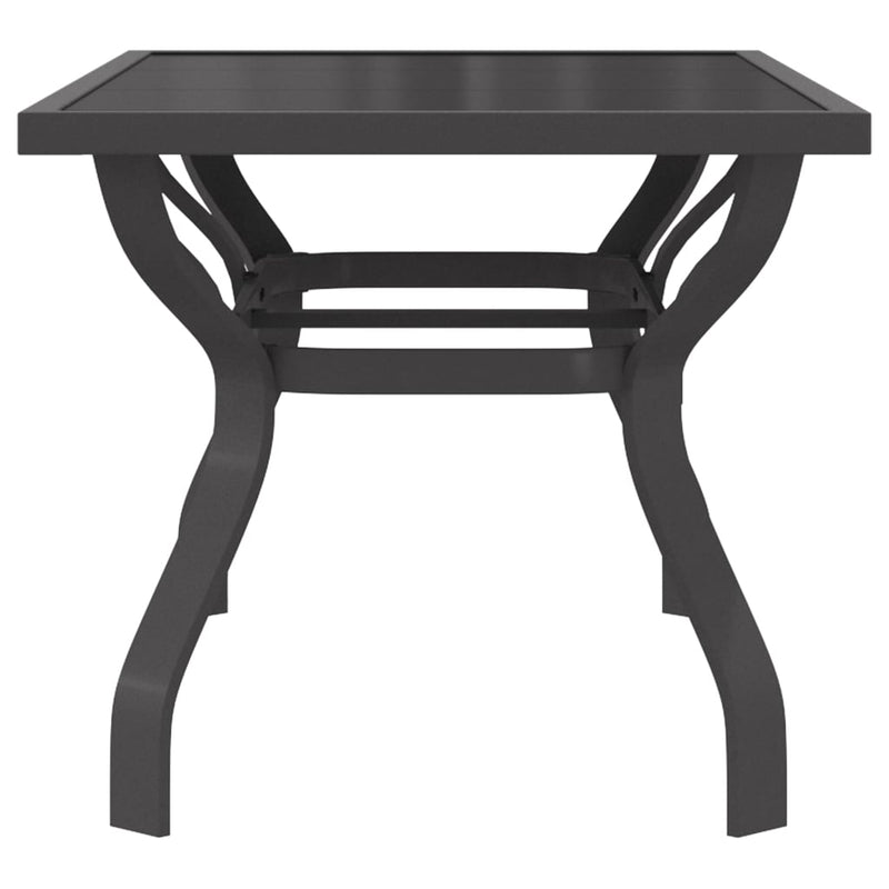 Puutarhapöytä harmaa ja musta 140x70x70 cm teräs ja lasi - KIWAHome.com