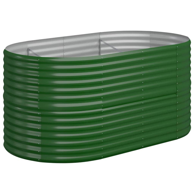 Puutarhakukkalaatikko jauhemaalattu teräs 152x80x68 cm vihreä - KIWAHome.com