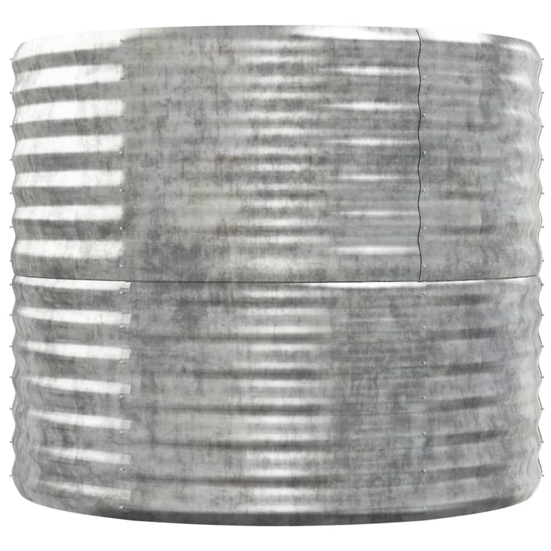 Puutarhakukkalaatikko jauhemaalattu teräs 152x80x68 cm hopea - KIWAHome.com