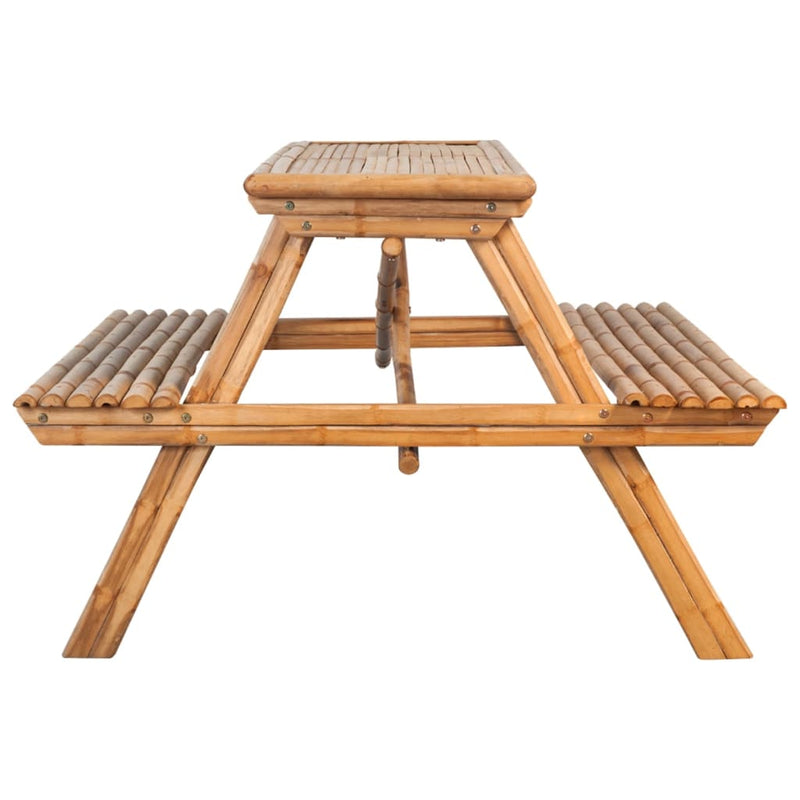Piknikpöytä 115x115x81 cm bambu