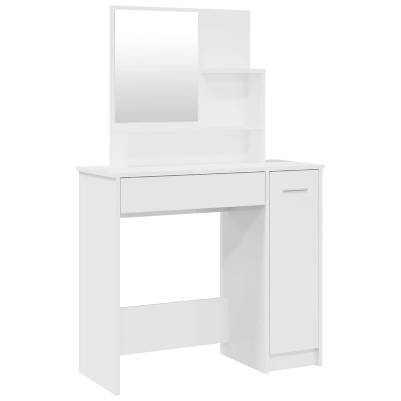 Peilipöytä korkeakiilto valkoinen 86,5x35x136 cm