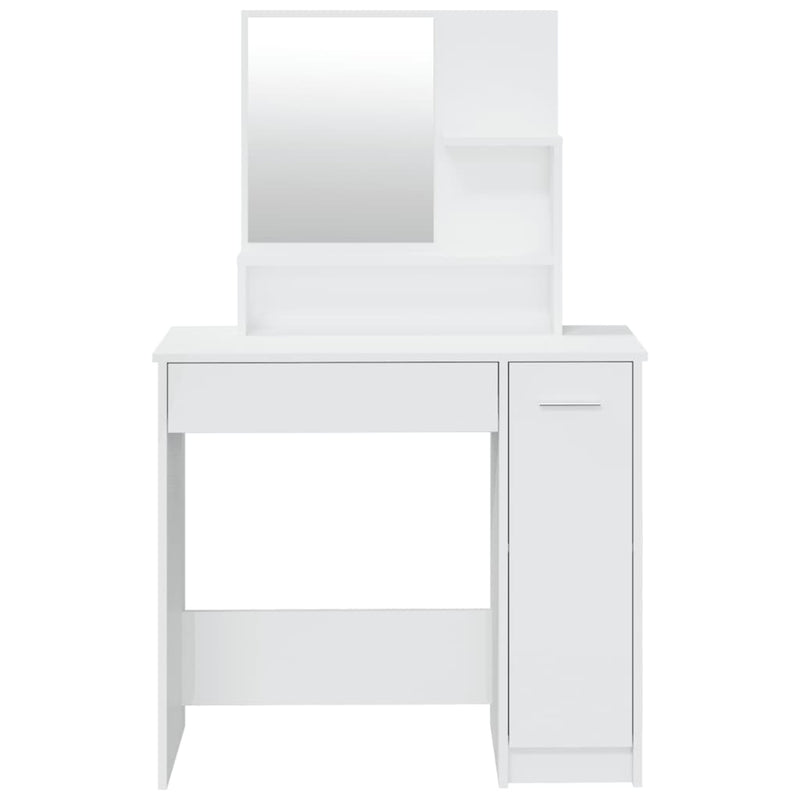 Peilipöytä korkeakiilto valkoinen 86,5x35x136 cm