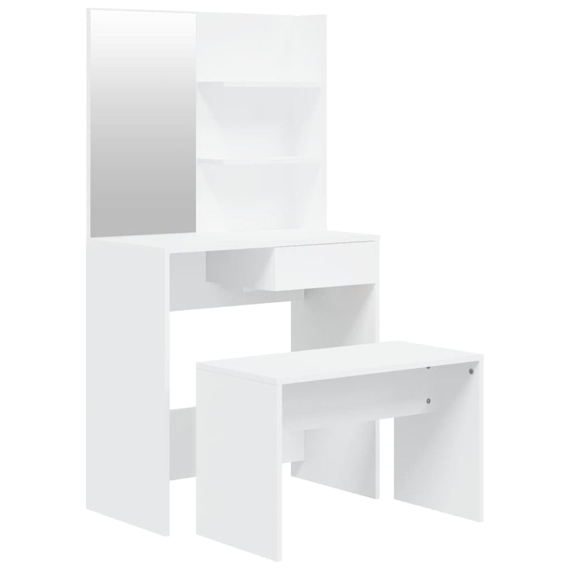 Peilipöytäsarja valkoinen 74,5x40x141 cm