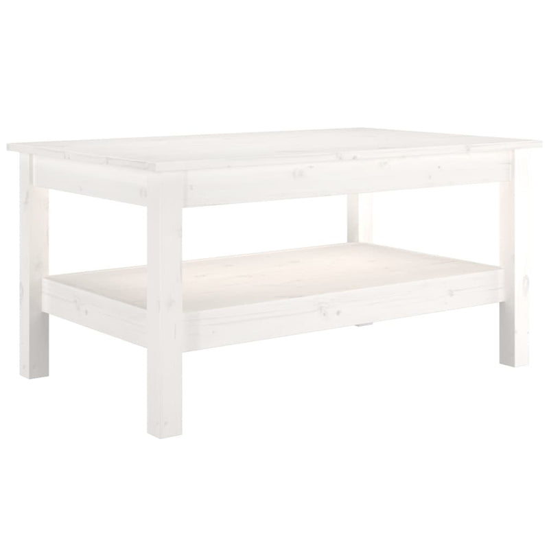 Sohvapöytä valkoinen 80x50x40 cm täysi mänty