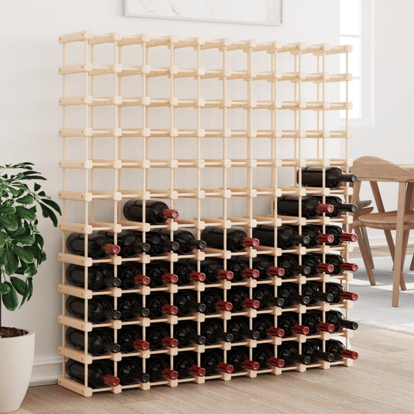Viinipulloteline 120 pullolle 112,5x23x123,5 cm täysi mänty