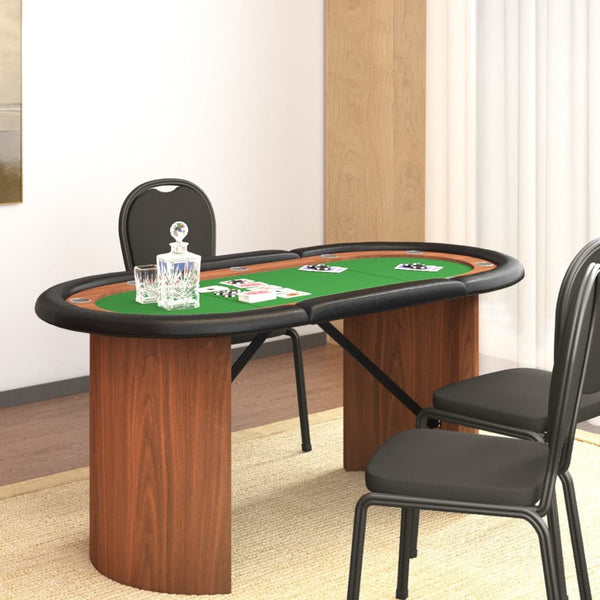 10 pelaajan pokeripöytä vihreä 160x80x75 cm