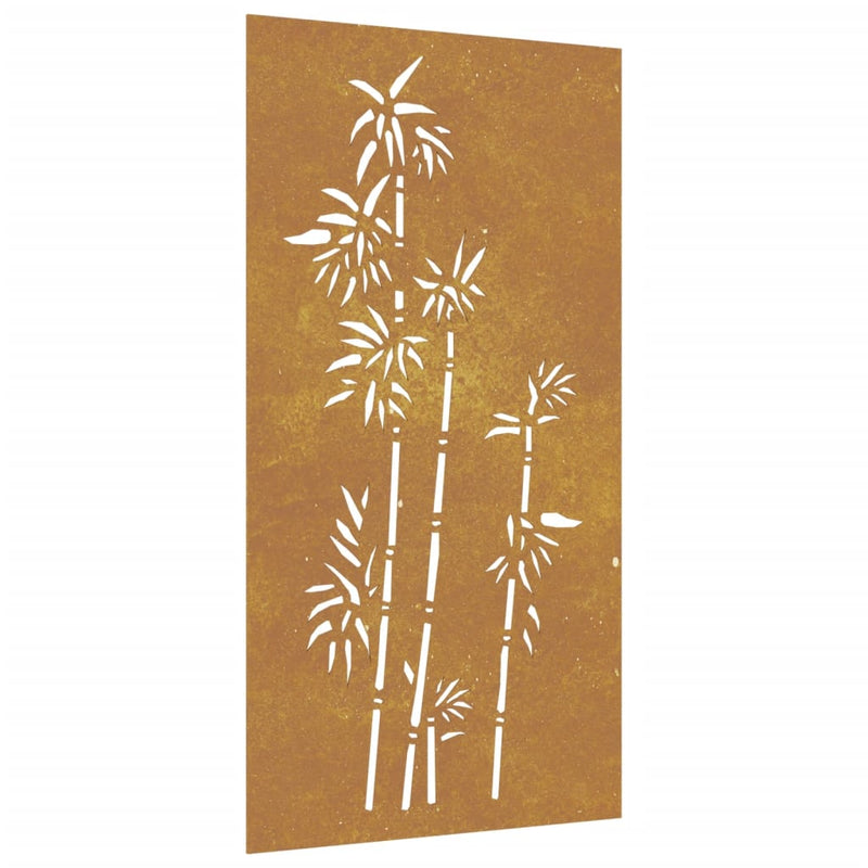Puutarhaseinäkoriste 105x55 cm corten teräs bambukuvio