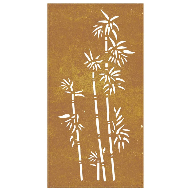 Puutarhaseinäkoriste 105x55 cm corten teräs bambukuvio