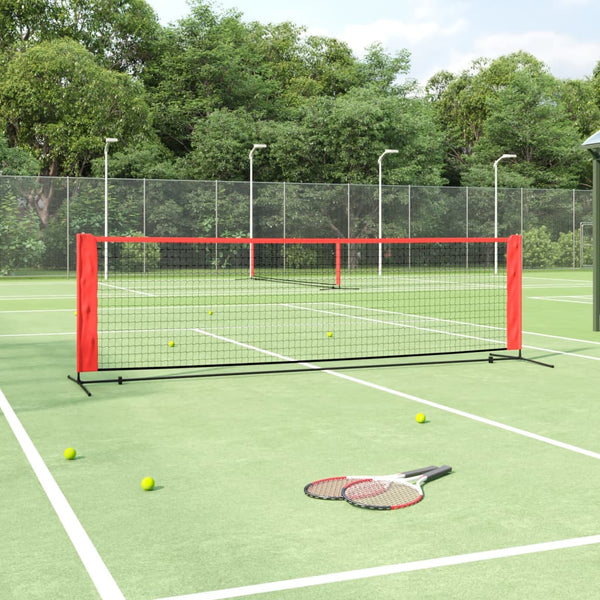 Tennisverkko musta ja punainen 300x100x87 cm polyesteri