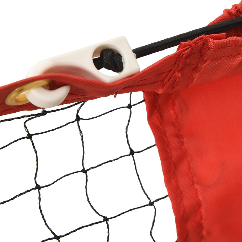 Tennisverkko musta ja punainen 400x100x87 cm polyesteri