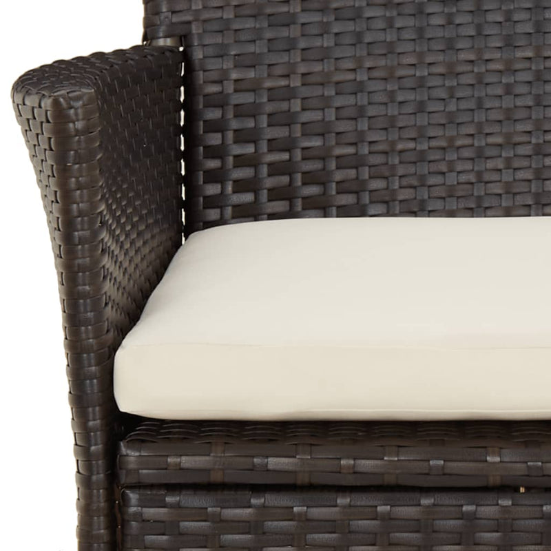 Puutarhatuolit tyynyillä 4 kpl ruskea polyrottinki