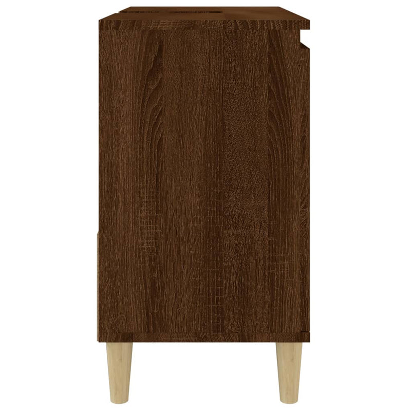 Kylpyhuoneen kaappi ruskea tammi 65x33x60 cm tekninen puu