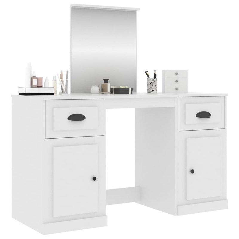 Peilipöytä valkoinen 130x50x132,5 cm