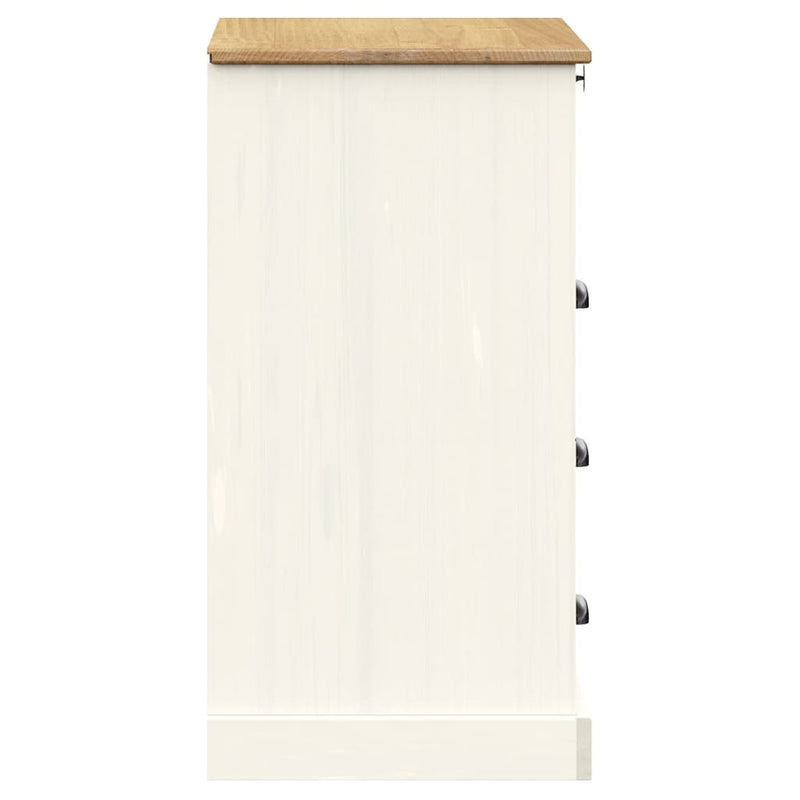 Lipasto laatikoilla VIGO valkoinen 80x40x76 cm täysi mänty