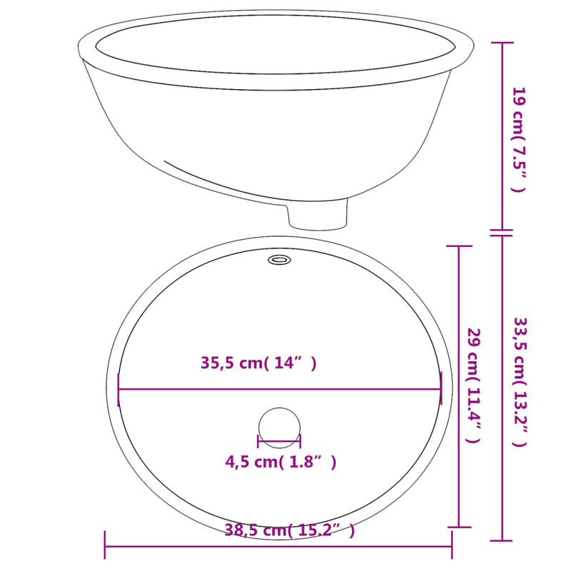 Kylpyhuoneen pesuallas valk. 38,5x33,5x19 cm ovaali keraaminen