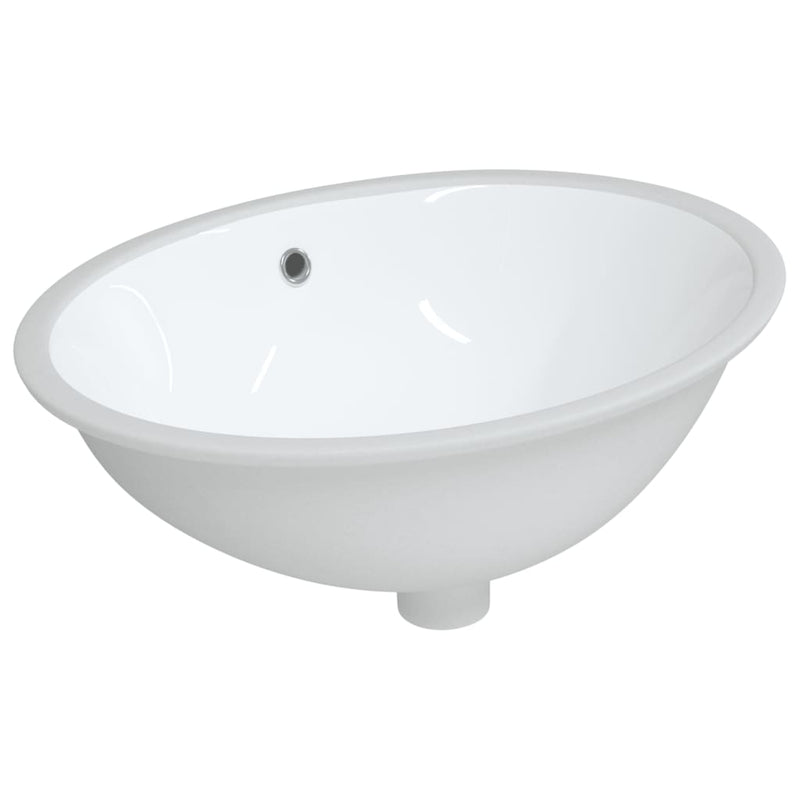 Kylpyhuoneen pesuallas valkoinen 56x41x20 cm ovaali keraaminen