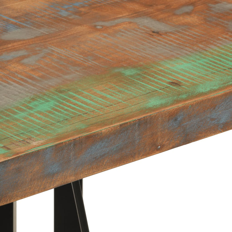 Baaripöytä 55x55x107 cm kierrätetty täyspuu ja rauta