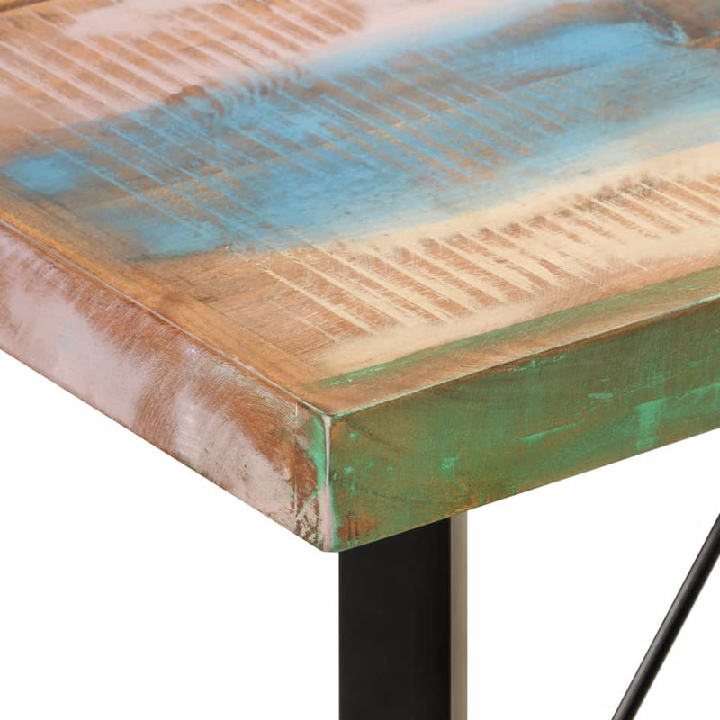 Baaripöytä 150x70x107 cm täysi kierrätyspuu ja rauta