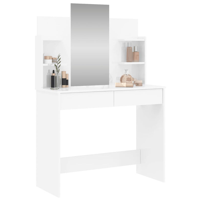 Peilipöytä korkeakiilto valkoinen 96x39x142 cm