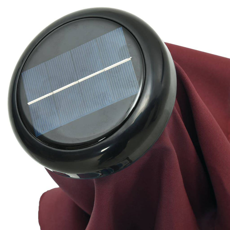 Aurinkovarjo LED-valot terästanko 300 cm viininpunainen - KIWAHome.com