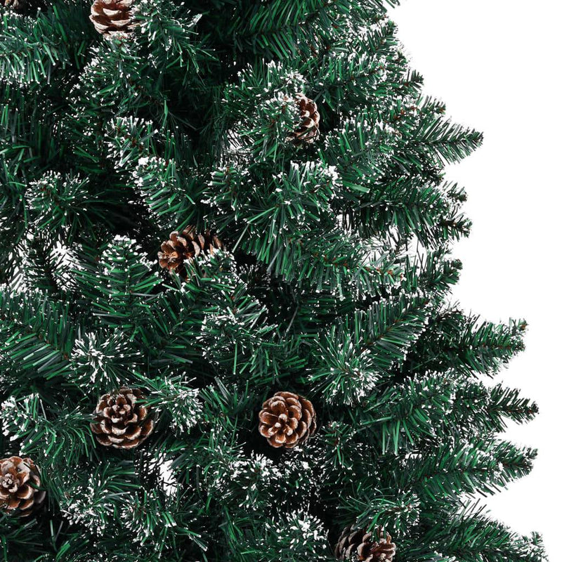 Ohut joulukuusi LED-valoilla ja palloilla vihreä 210 cm - KIWAHome.com