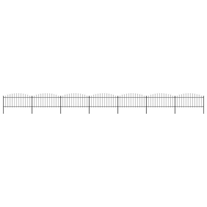Puutarha-aita keihäskärjillä teräs (0,5-0,75)x11,9 m musta - KIWAHome.com