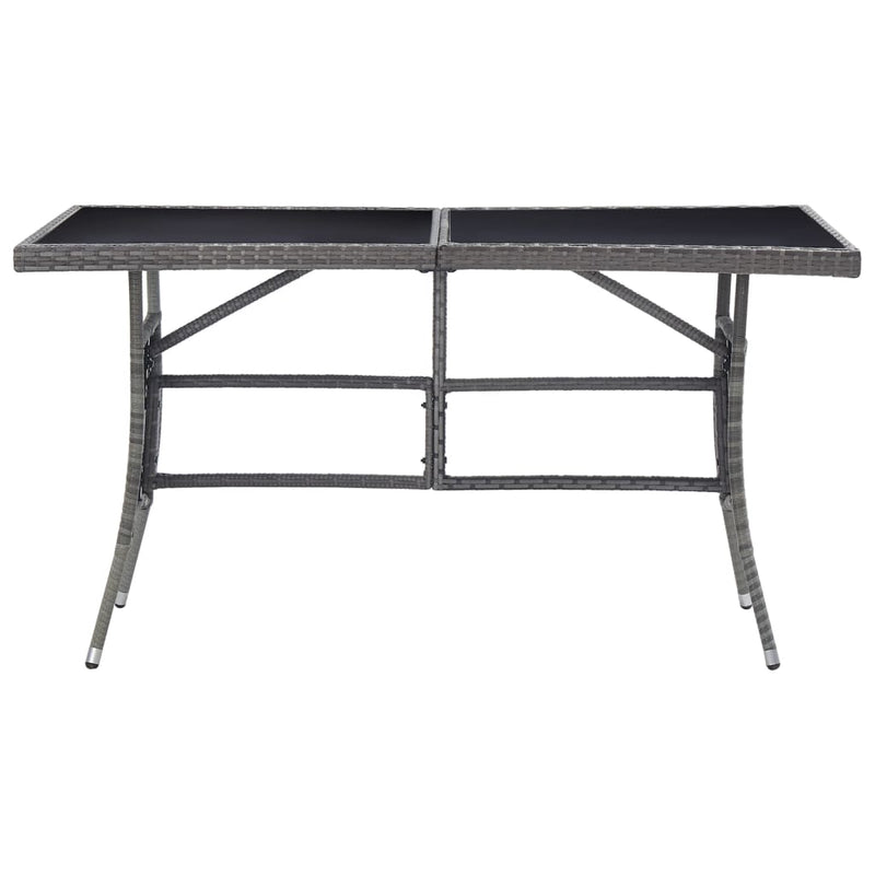 Puutarhapöytä harmaa 140x80x74 cm polyrottinki - KIWAHome.com