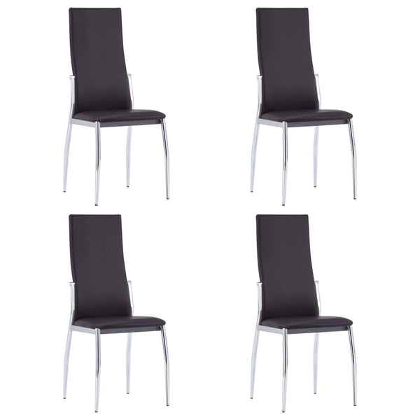 Ruokapöydän tuolit 4 kpl ruskea keinonahka - KIWAHome.com