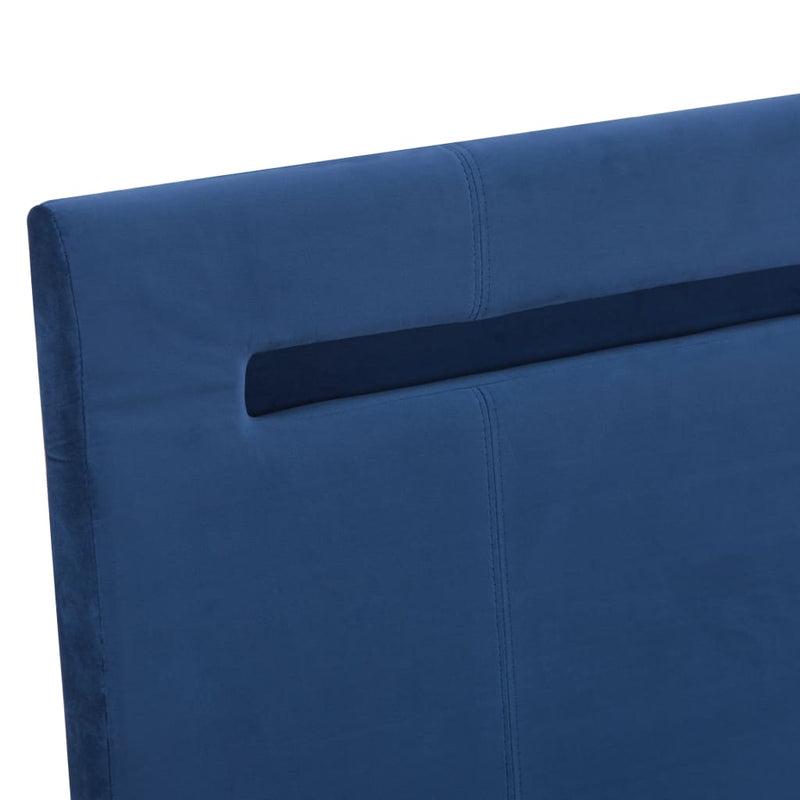 Sängynrunko LED-valolla sininen kangas 135x190 cm - KIWAHome.com
