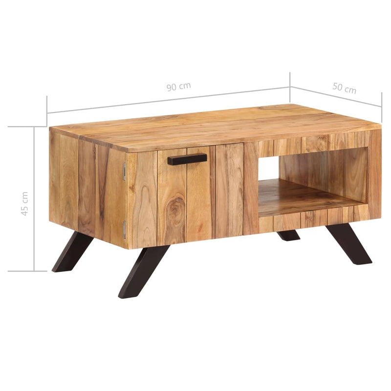 Sohvapöytä 90x50x45 cm täysi akaasiapuu - KIWAHome.com