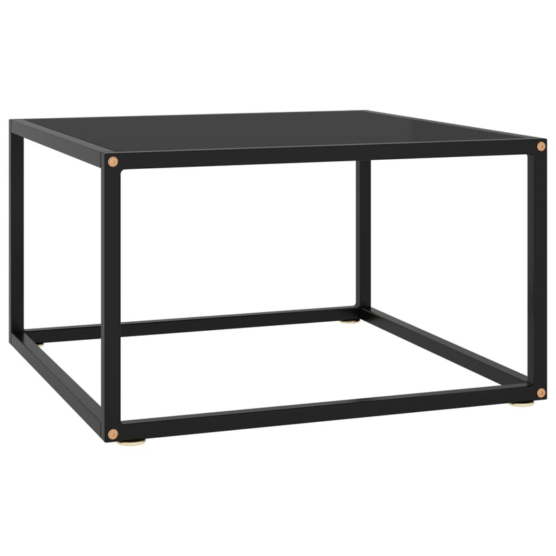 Sohvapöytä musta mustalla lasilla 60x60x35 cm - KIWAHome.com