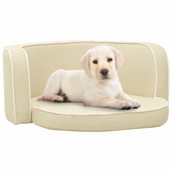 Taitettava koiran sohva kerma 76x71x30 cm pellava pestävä - KIWAHome.com