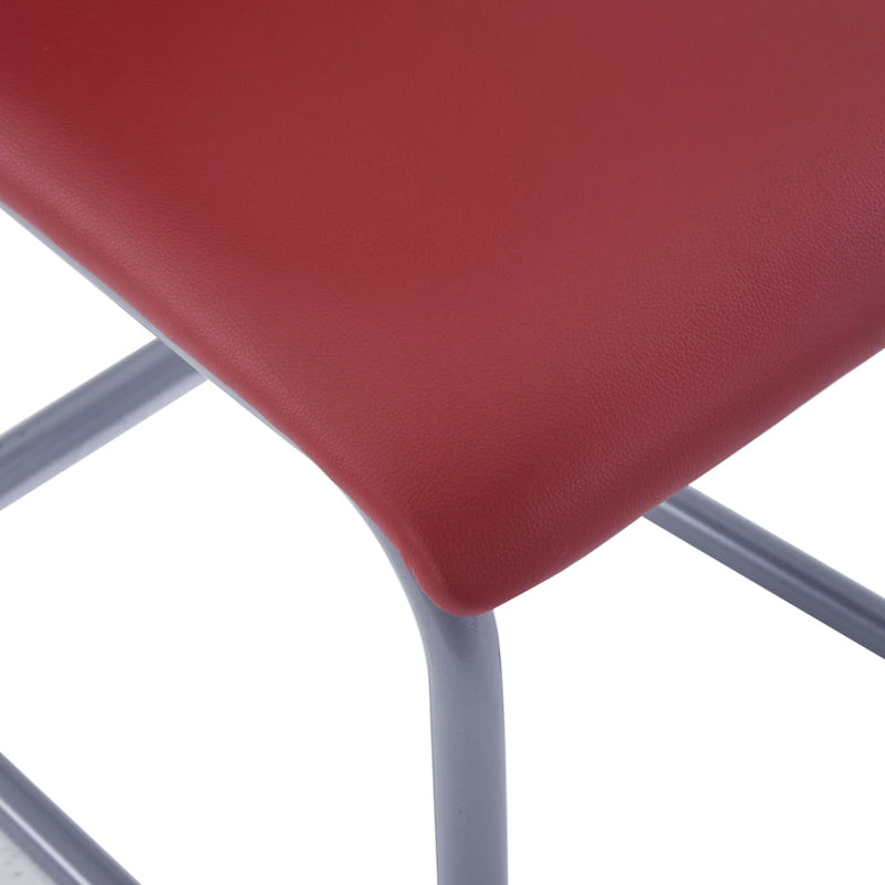 Takajalattomat ruokapöydän tuolit 4 kpl punainen keinonahka - KIWAHome.com